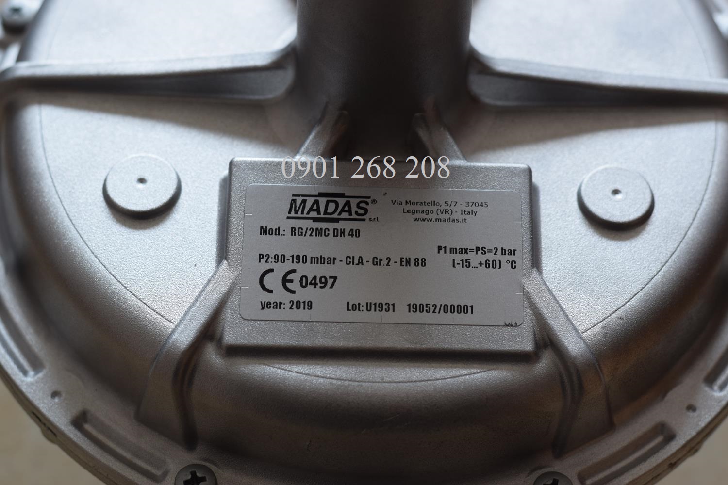 van dieu ap cap 2 madas DN40 RG/2MC ap vao 2bar ap ra 90-190mbar